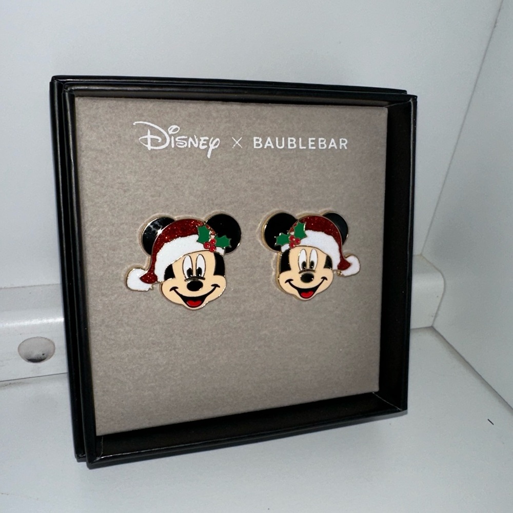 BaubleBar Disney Mickey Mouse Holiday Earrings - Red, Black, White